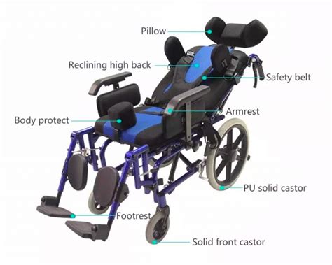 Reclining Tilting Seat Paediatric Wheelchair with Headrest and legrests-Premium-Child-Chair ...