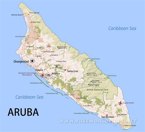 Printable Map Of Aruba