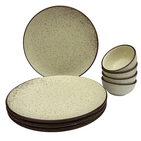 Buy Bodhi House Hand Painted Ceramic Dinner Set of 4 Dinner Plates and ...