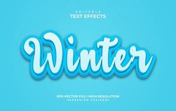 Customizable winter 3d text effects layer style mockup template ...
