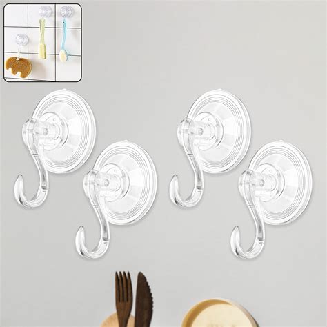 Plastic Suction Cup Hooks (4 Pcs Set) – Sky Shopy