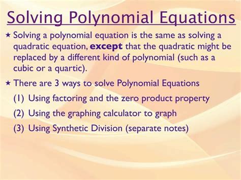 Image result for Solving Polynomial Equations