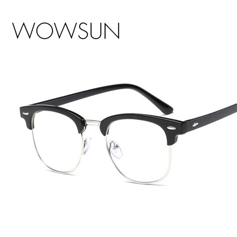 WOWSUN Men Radiation Protection Rivet Frame Eyeglasses Women Anti Blue ...