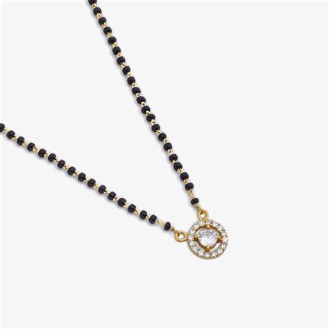 Pure Silver Mangalsutra American Diamond Mangalsutra Gold Plated