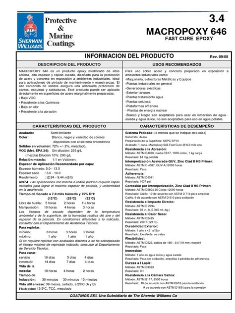 MACROPOXY 646 Información Del Producto | Pintura | Aluminio