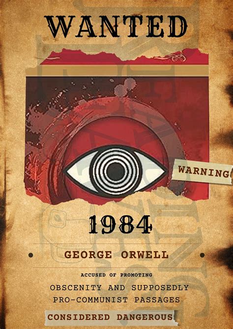 1984 by George Orwell Wanted Poster PDF & PNG - Etsy | George orwell ...