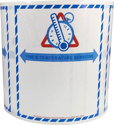 Time Temperature Sensitive Labels 4 x 4 3/4 Inch 500 Adhesive Stickers ...