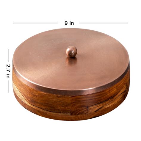 Buy Copper Classic Acacia Wood Masala Box Online at Best Price in India ...
