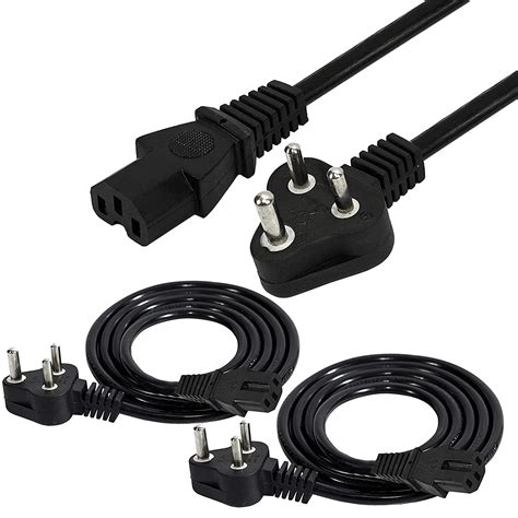 Storite 2 Pack India Plug IEC Mains Power Cable Cord: Amazon.in ...
