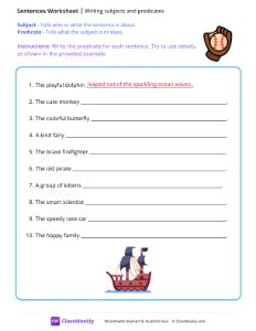 Image result for Writing Complete Sentences Worksheets