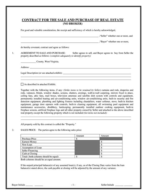 Residential sales agreement wv form - Blank Fillable Template | Fill ...