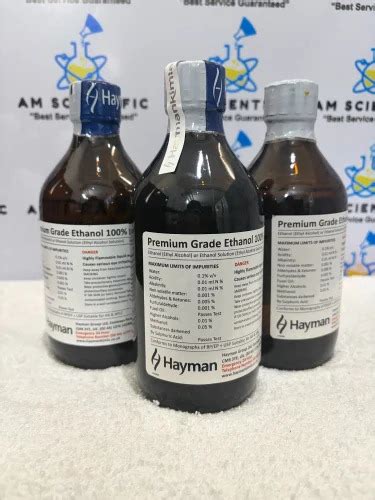 Hayman Premium Grade Ethanol 100% (2) - AR Grade Solvent at Best Price