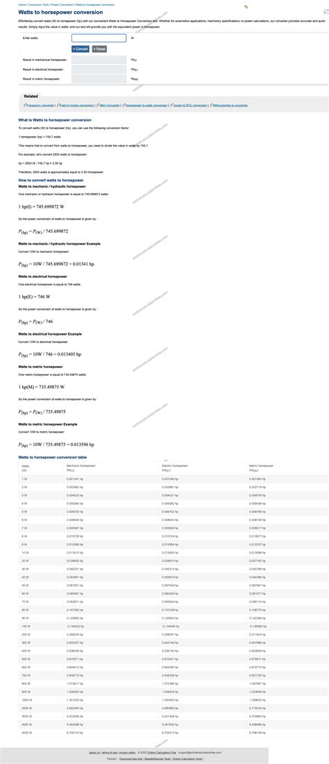 600 Watts to horsepower | Calculadora de Watts a HP - CalculatorFree