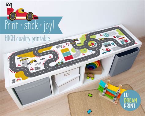 Printable RACE TRACK Formula 1, Play mat car, Kids table, Road play mat ...