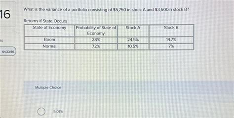 Image result for Portfolio Variance Example
