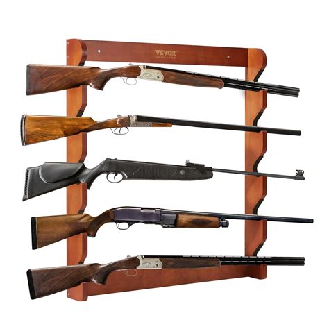 VEVOR Gun Rack, Wood Gun Rack Wall Mount, Gun Display Rack Holds 5 ...