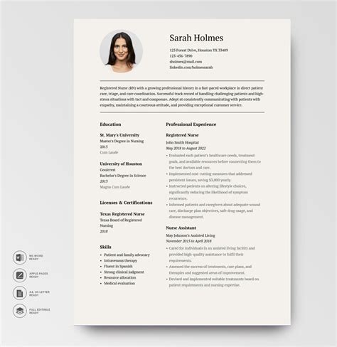 Rn Resume RN Nurse Resume Template. Registered Nurse Resume, Cover