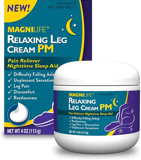 MagniLife Relaxing Leg Cream PM, Deep Penetrating Topical for Pain and Restless Leg Syndrome ...