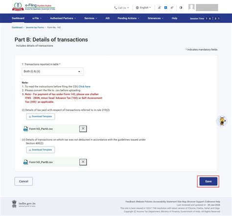 Form 142 User Manual | Income Tax Department
