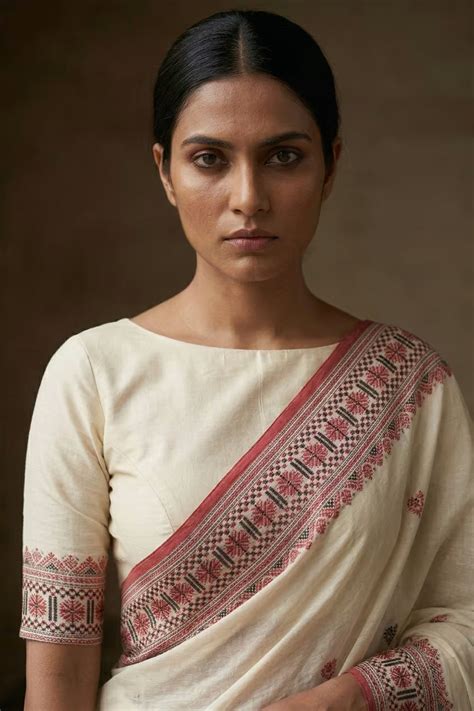 Buy Sundarika Assam Mercerized Cotton White Saree | Indidha.
