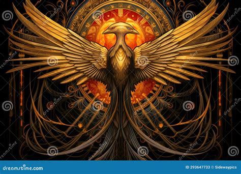 Gilded Phoenixes, Symbols of Rebirth and Resurrection, with Feathers of ...
