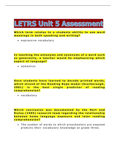 Exam (elaborations)LETR UNIT 5 ASSESSMENT SOLUTION GUIDE - LETR UNIT 5 ...