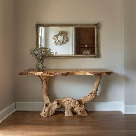 Handmade Rustic Natural Wood Console Table Console Furniture Narrow ...