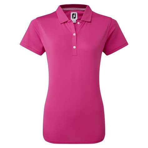 Footjoy Ladies Stretch Pique Solid Golf Polo Shirt Hot Pink 88497 ...