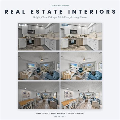 Real Estate Interior Presets | Lightroom | Bright Clean Edits | Mobile ...