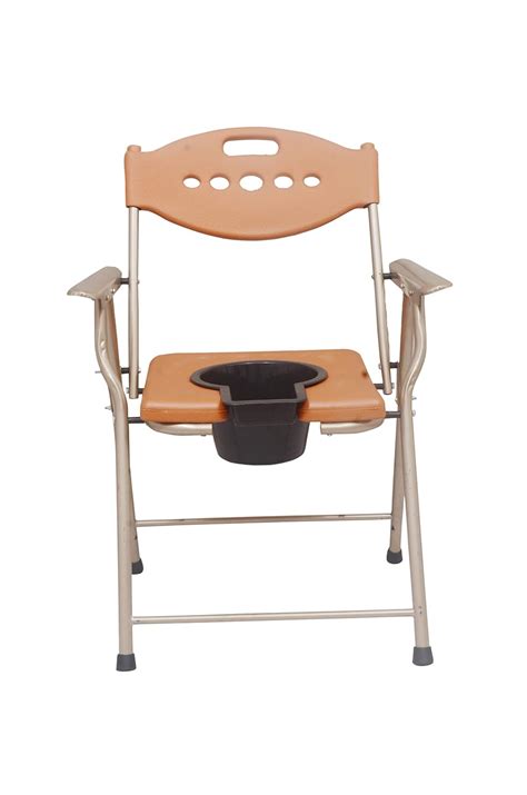 Relies Commode chair Foldable Commode Chair with Fibre Hand and Back ...