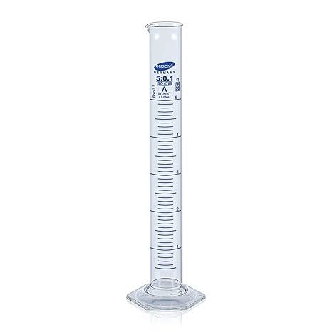 Omsons Glassware | Measuring Cylinder With Hexagonal Base | Capacity 5 ...