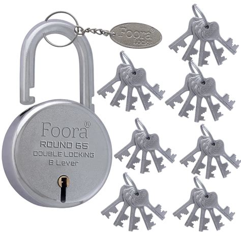 Foora Round 65mm Lock | Metal Body | Double Locking | 8 Steel Lever ...