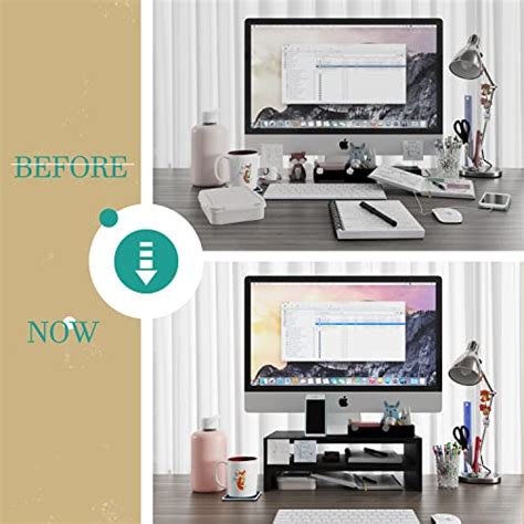 Buy BAMEOS Monitor Stand Computer Riser Desk Organizer Stand Desktop ...