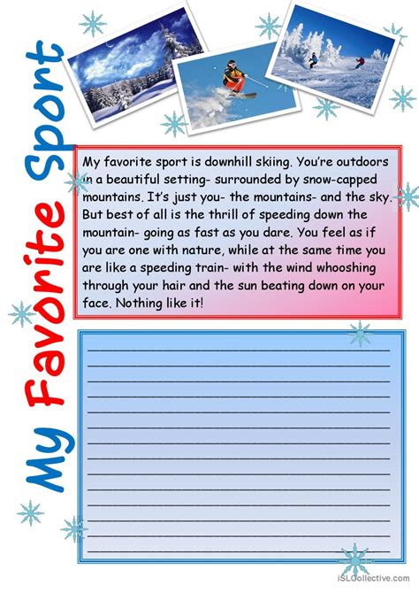 My Favorite Sport Worksheet 的图像结果