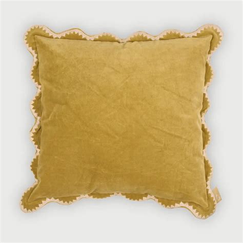 Mirage Scallop Deep Ochre Cushion Cover | Premium Home Textiles in