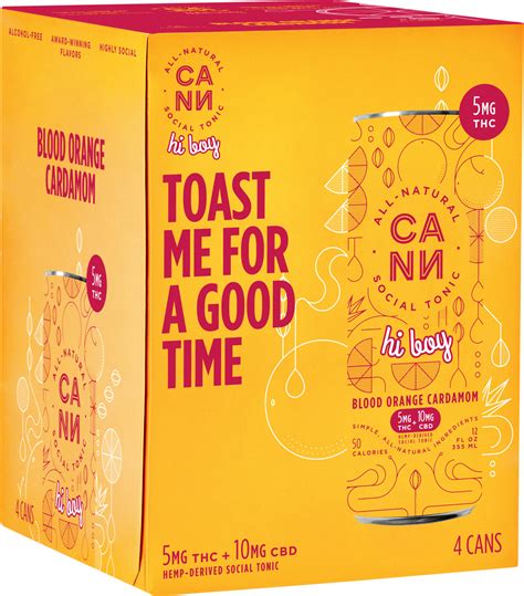 Cann THC Tonic Blood Orange Cardamom 2MG | 6 pack of 8 oz Can