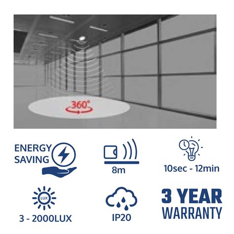 Nano16 Ceiling Surface Mounted Microwave Motion Sensor