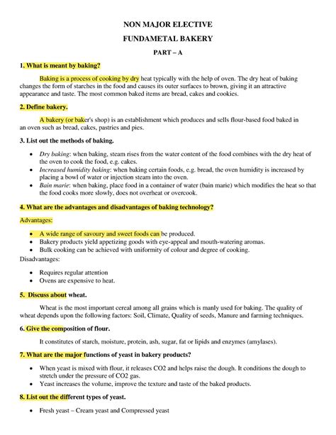 Bakery Notes - NME - NON MAJOR ELECTIVE FUNDAMETAL BAKERY PART – A What ...