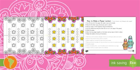 Diwali Paper Lantern Craft Templates - English/Spanish - Diwali Paper ...