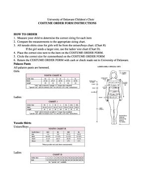Costume Measurement Sheet - Fill and Sign Printable Template Online