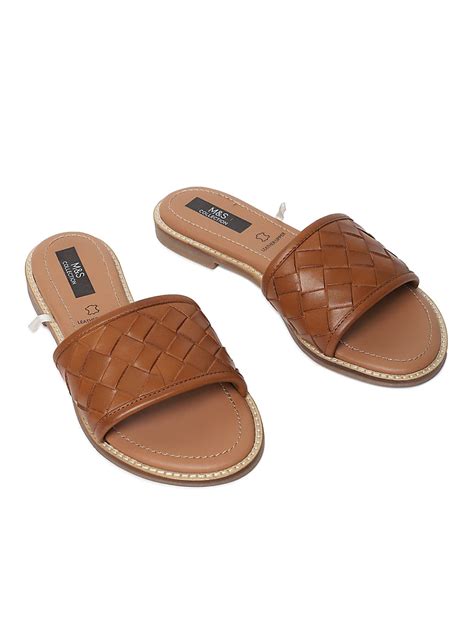 Buy Pure Leather Basket Weave Sandals at Marks & Spencer