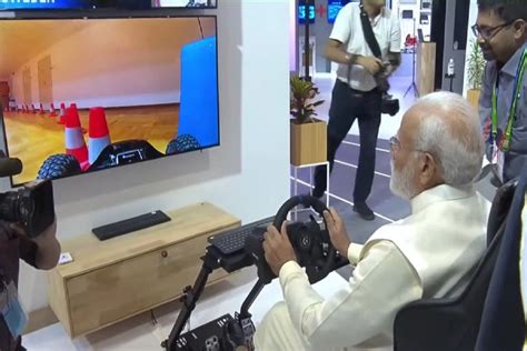 PM Modi Uses 5G To Drive Car In Sweden From Delhi | Watch Video