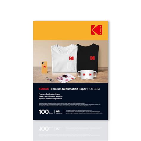 Kodak Sublimation Transfer Paper A4 (210X297mm) 100 GSM for T-Shirt ...