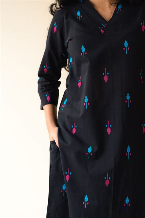 Set of 2- Inara Black South Cotton Kurta & Pants Set- Lobha Deepthis