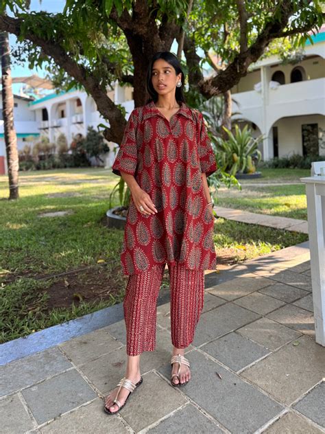 Kumhar Ajrakh Co-ord with Afghani Pants – DIPANNIKI