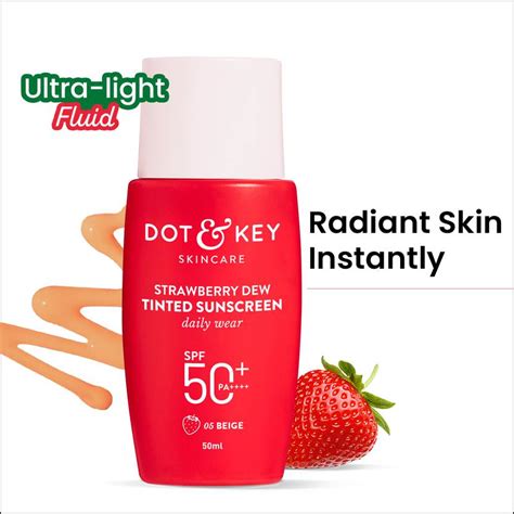Dot & Key Sunscreen - SPF 50 PA++++ STRAWBERRY DEW TINTED SUNSCREEN SPF ...