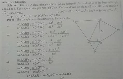 A equilateral triangle are drawn on side of right angle triangle show ...