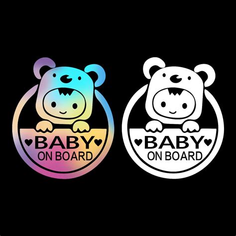 Baby on Board Stickers - Cute Removable Car Safety Stickers (2PCs ...