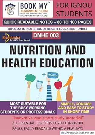 Buy IGNOU DNHE 3 Nutrition and Health Education Study Guide For IGNOU ...