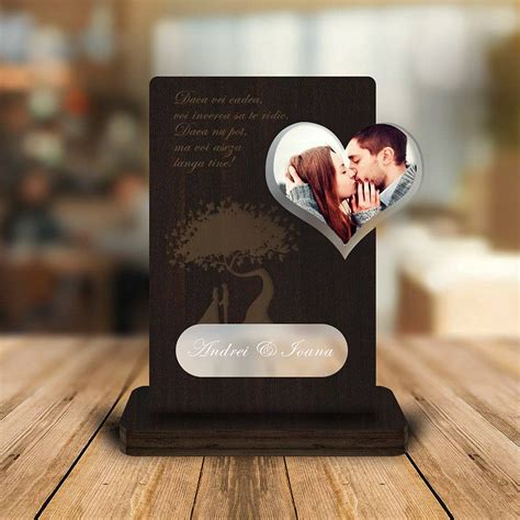 Buy Apna Photo Customised Couple Love Trophy Brown can customise with ...